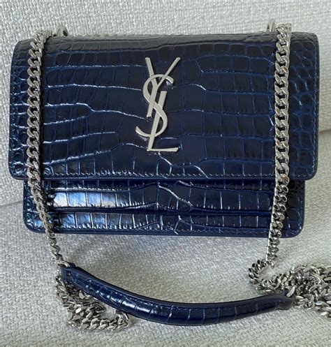 ysl croc embossed bag